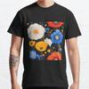 Plus Size S-3XL Midnight Garden Poppies and Cornflowers In Blue and Gold Printed T-shirt Men's Tops Fashion Clothes Tees