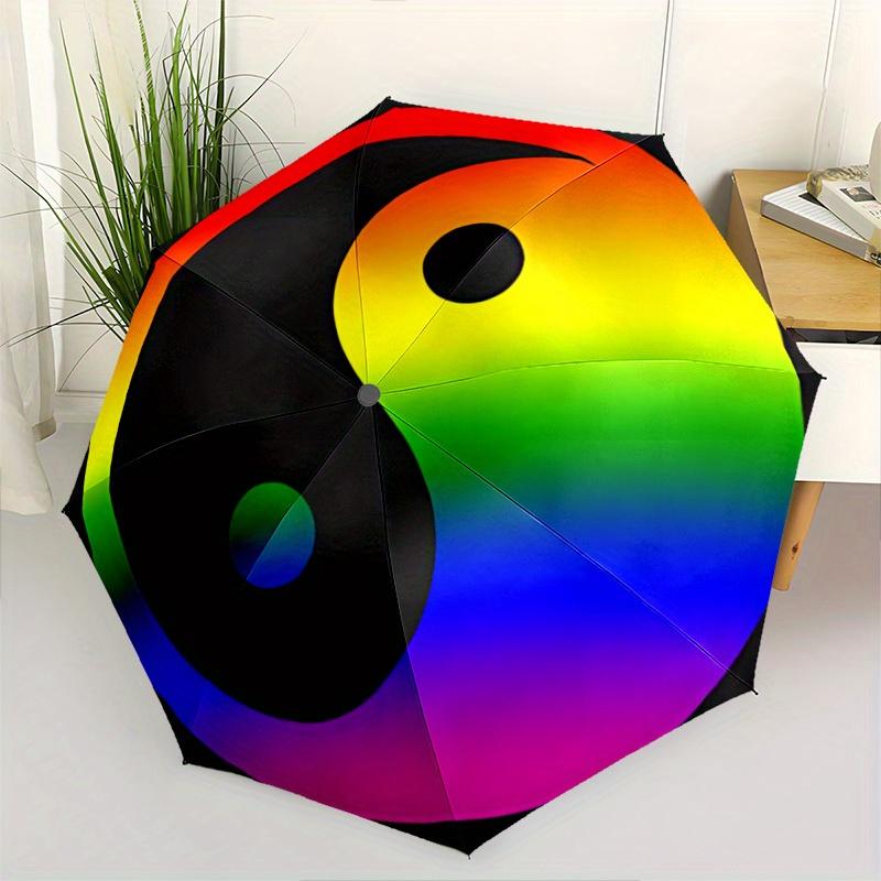 1pc Yin Yang Automatic Open/Close Umbrella, Portable Folding umbrella for Everyday Use yy250826004
