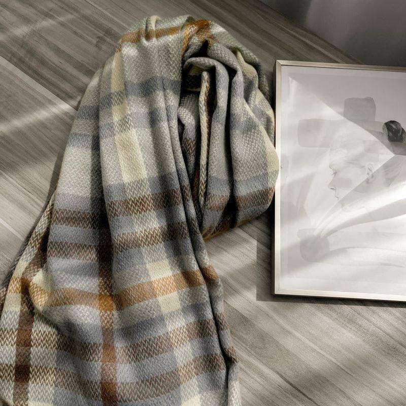 New Thickened Scarf Korean Sweet Warm Imitation Cashmere Scarf Plaid Shawl Student Scarf Women