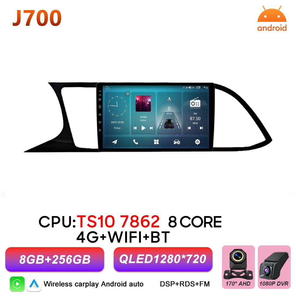 Android 16 Car Radio Auto For Seat Leon 3 2012 2013 2014 2015 -2020 Video Multimedia Player GPS Navigation 2k Touch Wireless RSD