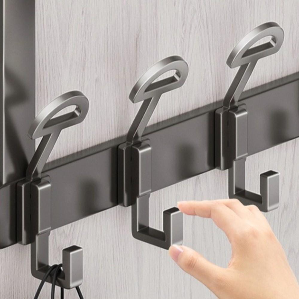 Drill-Free Wall-Mounted Coat Racks 6/7 Hooks Storage Hooks Clothing Bag Holder Closet Organization