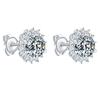 Серьги-подсолнухи из стерлингового серебра 925 пробы, модные, легкая роскошь, с круглым цирконом, серьги-украшения для женщин на день рождения, вечеринку, свадьбу