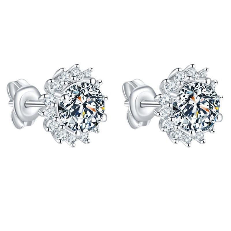 Серьги-подсолнухи из стерлингового серебра 925 пробы, модные, легкая роскошь, с круглым цирконом, серьги-украшения для женщин на день рождения, вечеринку, свадьбу