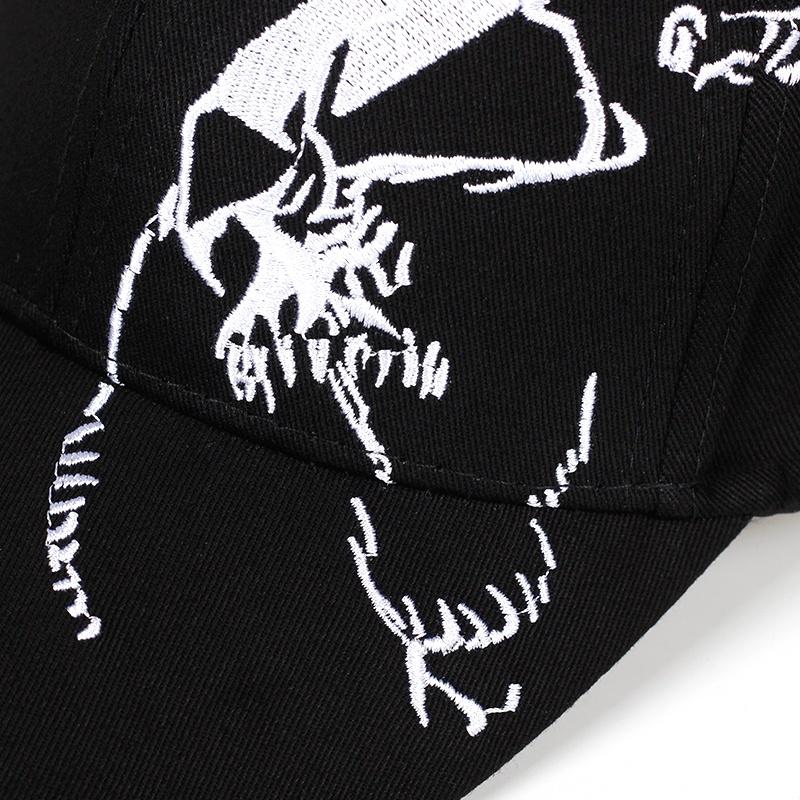 1PC Skull Punk Fashion Embroidery Baseball Cap Cotton Snapback Bone Hat Hip Hop Cap Men Women Dad Hat