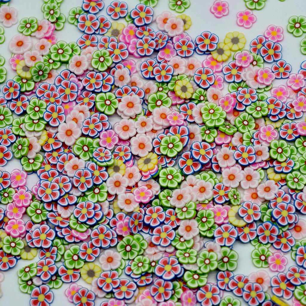 1kg Mixed Polymer Clay Nail Art Slices Coconut Trees Flowers Pandas Frogs for Party Festival Accessories High Craft Supplies