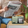 Портативное мини-радио для коротких волн AM FM, метеорологическое радио с перезаряжаемой батареей и зарядным кабелем для музыки на открытом воздухе