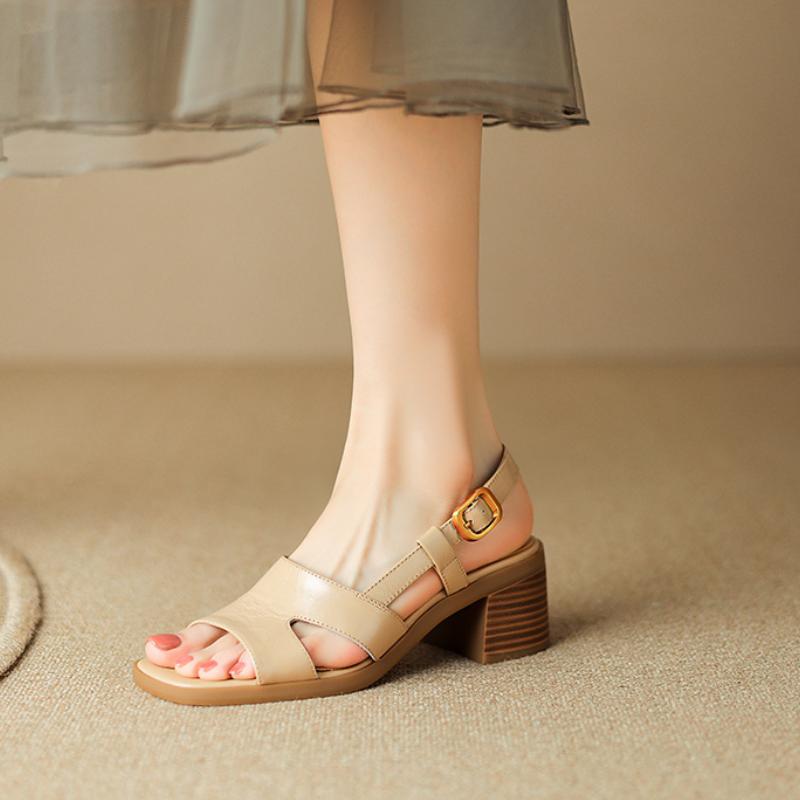 Сандалии из искусственной кожи, женская пляжная обувь с открытым носком, летние пикантные сандалии, женские сандалии с пряжкой на ремешке