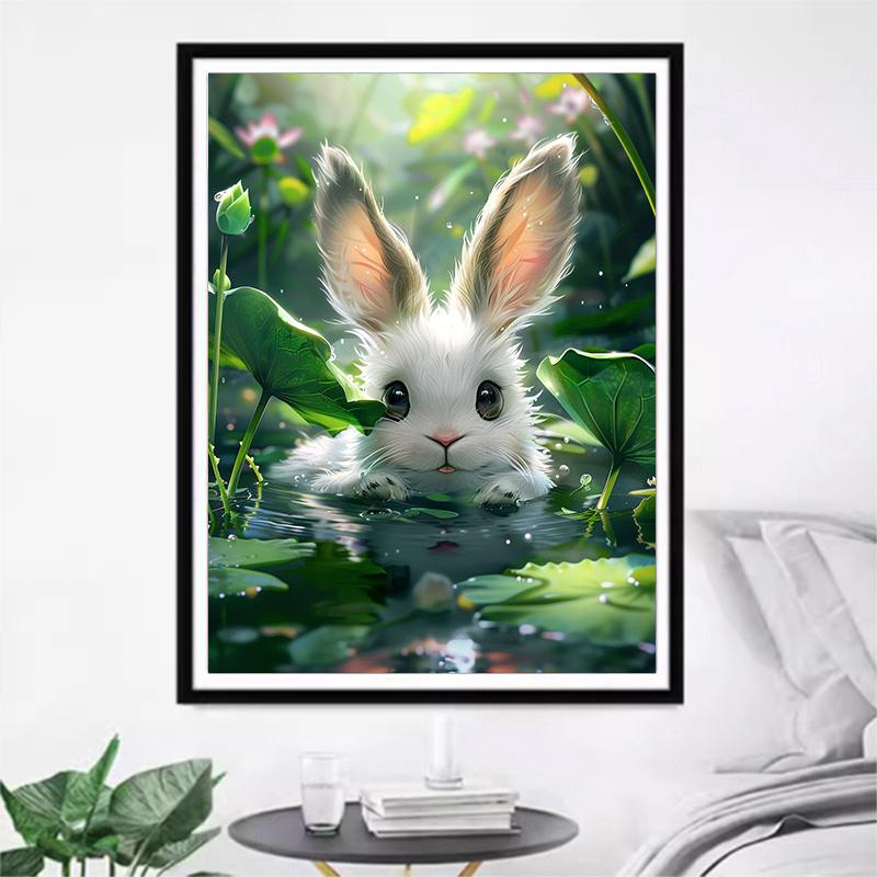 5d DIY Diamond Painting Cross Stitch Cartoon Animal Rabbit Diamond Embroidery Mosaic Full Round Drill Home Decor Arts