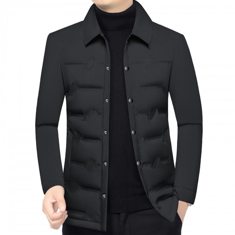 Mens Short Down Jacket Winter Warm Slim Fit Casual Outerwear Middle-Aged Men