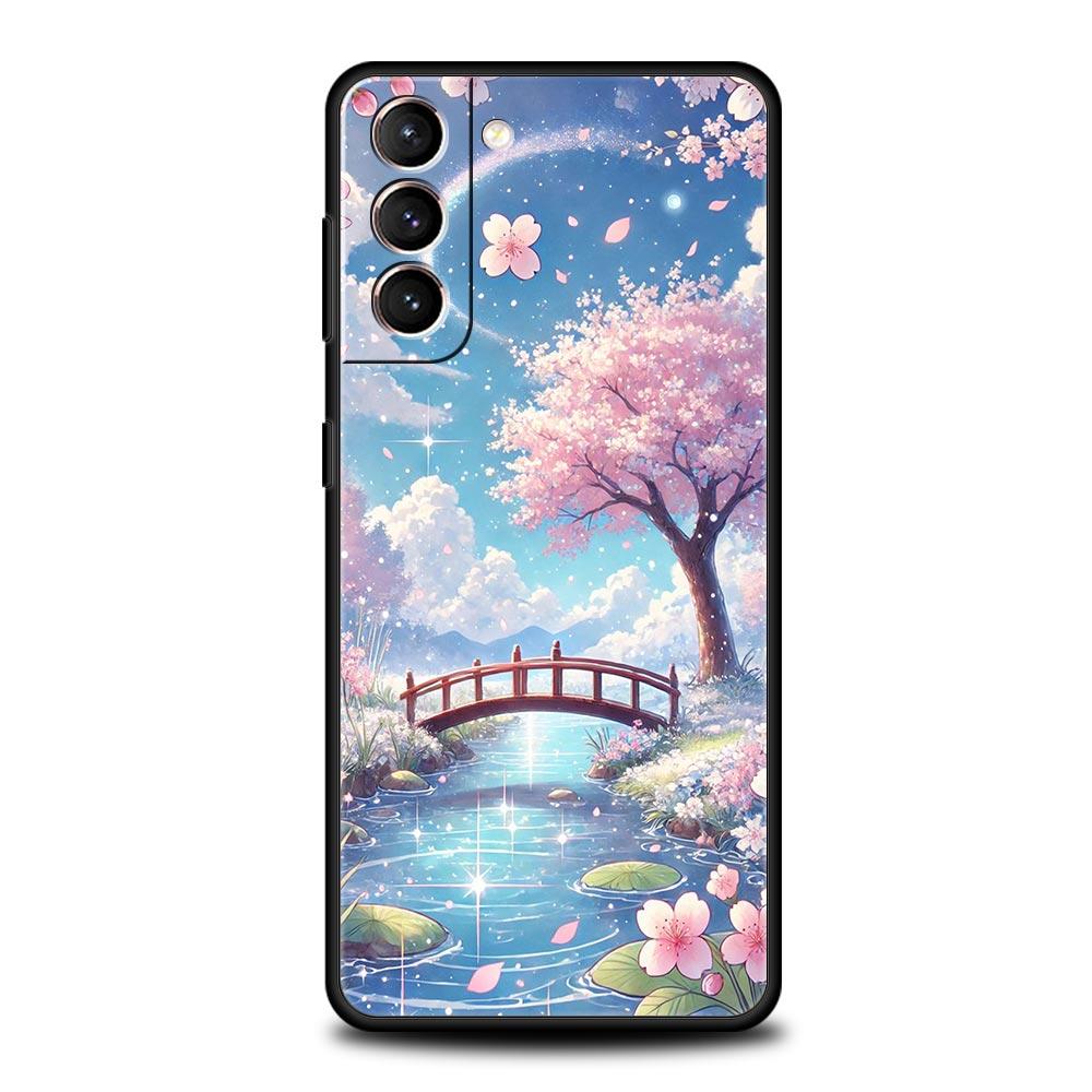 Корейский чехол с цветами для Samsung Galaxy S26 S25 S24 S23 S22 S20 S21 FE Ultra S25 Edge Plus 5G Мягкий ТПУ чехол Fundas Capa Сумка