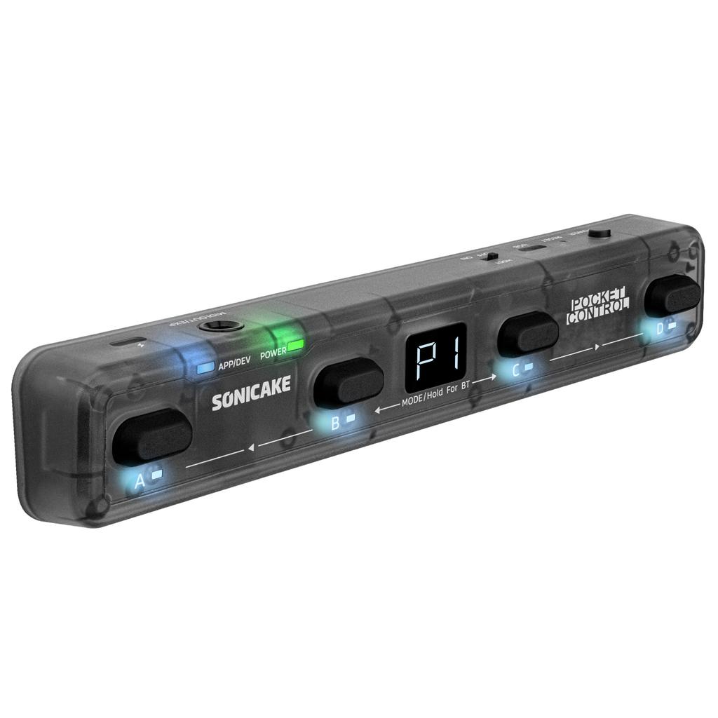 SONICAKE Pocket Control Портативный беспроводной MIDI-контроллер 4 программируемых футсвитча, USB-хост, Встроенный перезаряжаемый аккумулятор