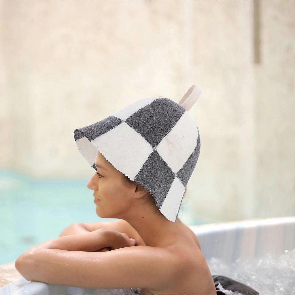 Wool Sauna Hat Traditional Russian Sauna Hat For Men And Women Soft Felt Bath Cap Protects from Overheating and Hair Damage