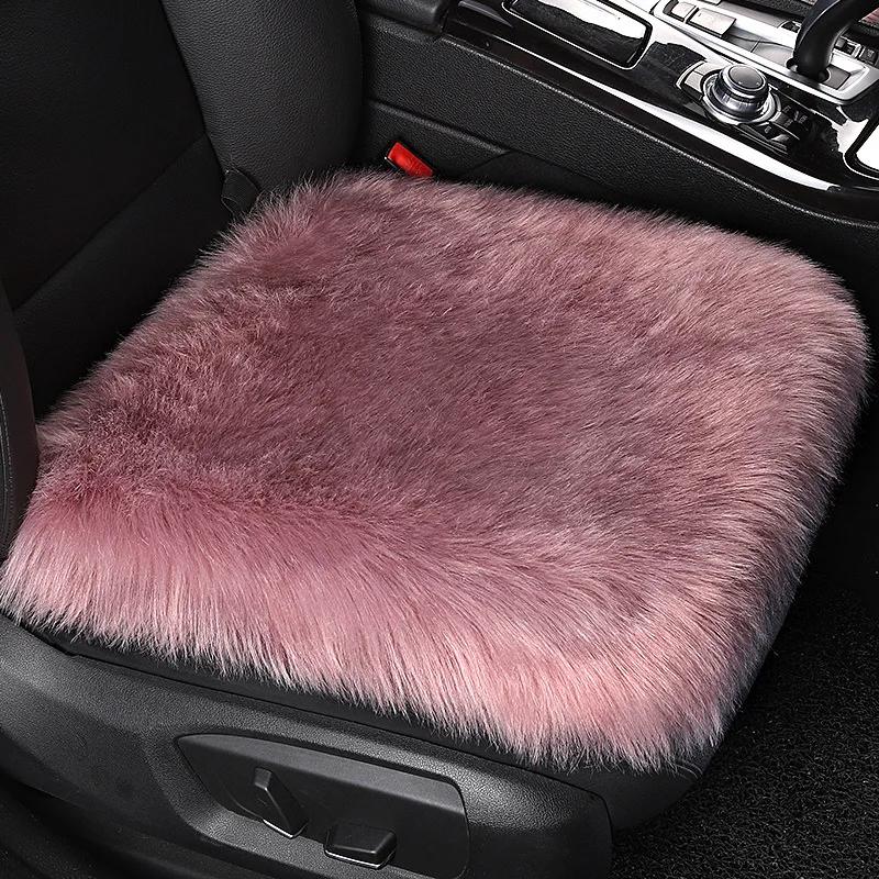 1Pc Universal Winter Wool Plush Car Seat Covers Thick Warm Long Pile Auto Seat Covers Soft Car Interior Accessories for Winter