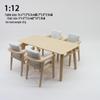 Miniature Dollhouse Dining Table and Chair Set - 12-Piece Scene Furniture Toy