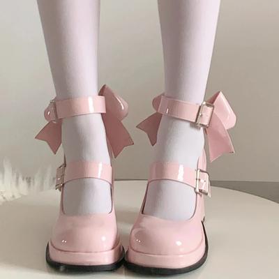 Модные новые туфли-лодочки Мэри Джейн на высоком каблуке, милые и удобные женские туфли с бантом для повседневной носки, итальянская обувь и сумки, подходящий набор