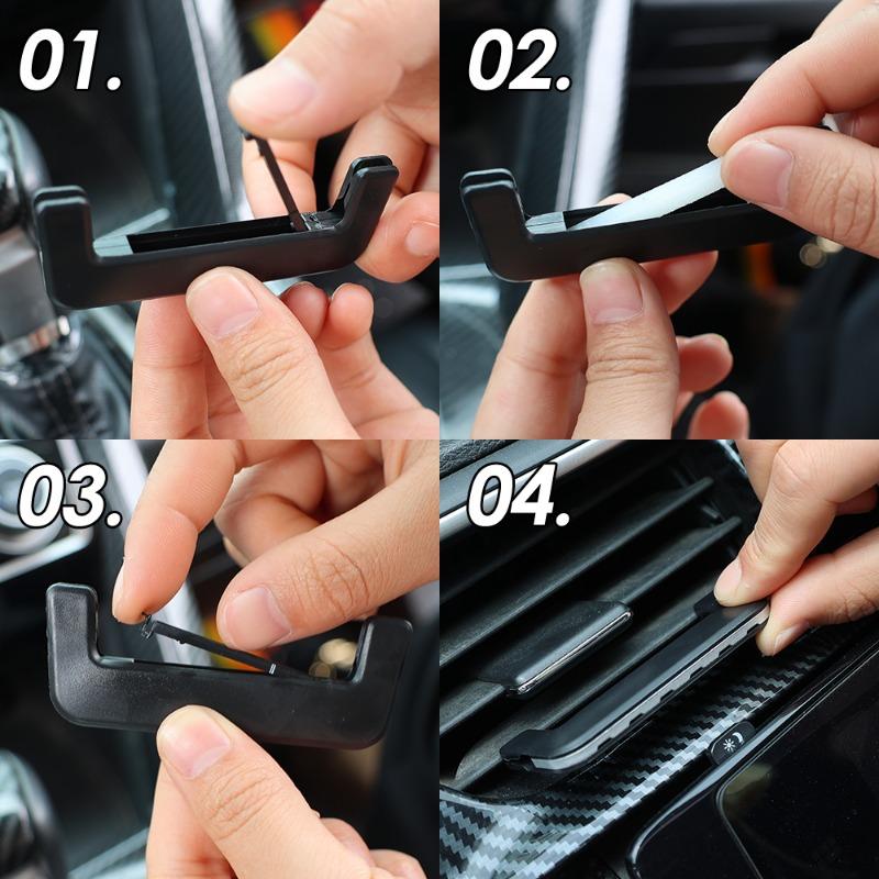 Автомобильный зажим для ароматерапии, набор ароматических таблеток, автоматический воздуховыпускной клапан, скрытый зажим для ароматизатора, твердые ароматерапевтические полоски