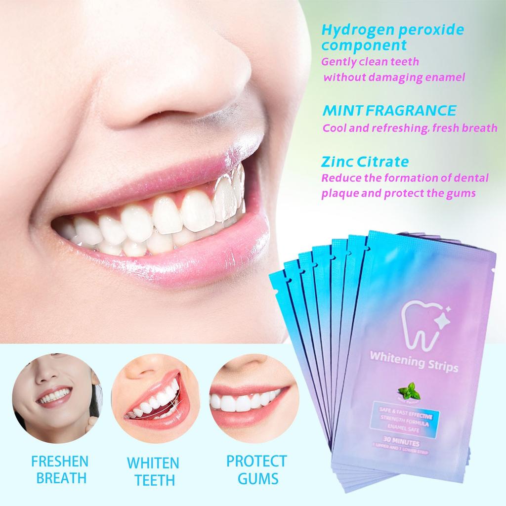 Зубные наклейки Сухие наклейки Отбеливающие наклейки для зубов Набор отбеливающих наклеек Отбеливание Удаление желтых зубов Мягкий, без остатков