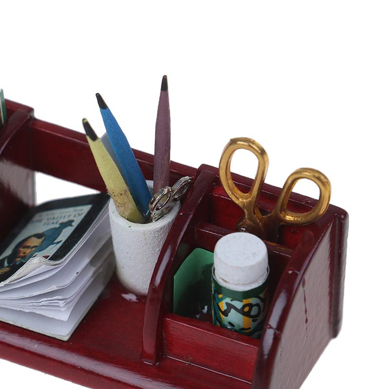 1:12 Doll House Miniature Wooden School Things Book Shelf Accessories