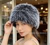 Зимняя шапка из меха серебристой лисы женская утолщенная теплая ушанка европейского и американского стиля имитация лисьего меха снежная шапка