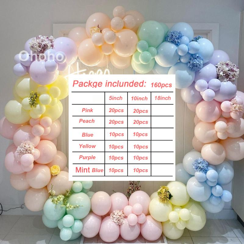 Pastel Balloon Garland Arch Kit Pink Blue Balloons Set Baby Shower Boy Girl Birthday Party Decoration Wedding Gender Reveal Baptism Christening