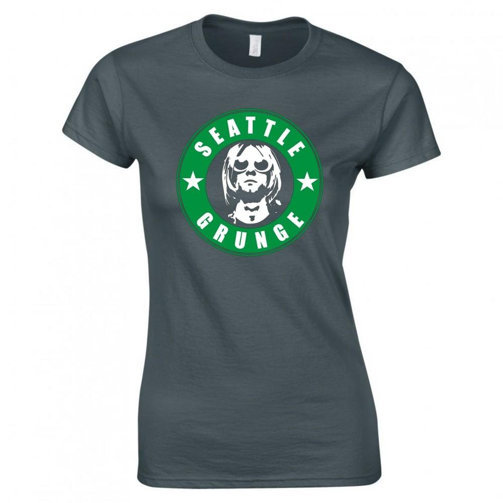 Kurt Cobain Seattle Grunge Ladies Skinny Fit Tshirt