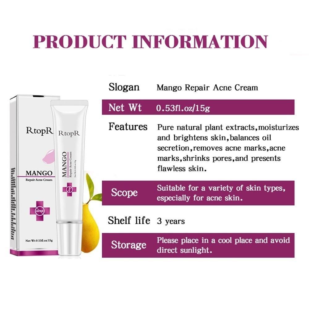 Манго Восстанавливающий крем от прыщей против пятен от прыщей Лечение шрамов от угрей Крем для сужения пор