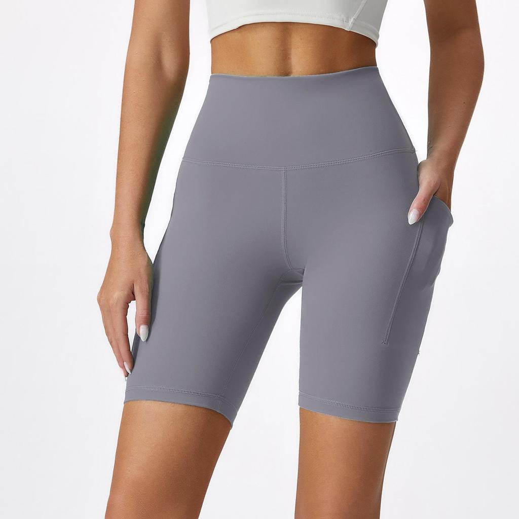 Summer High-Waist Peach Lift Yoga Shorts - Nude Feel Outdoor Cycling & Fitness Leggings