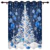 Blue Christmas Tree Christmas Ball Snowflake Print Curtains Bedroom Living Room Drapes Kitchen Window Curtain Home Decoration