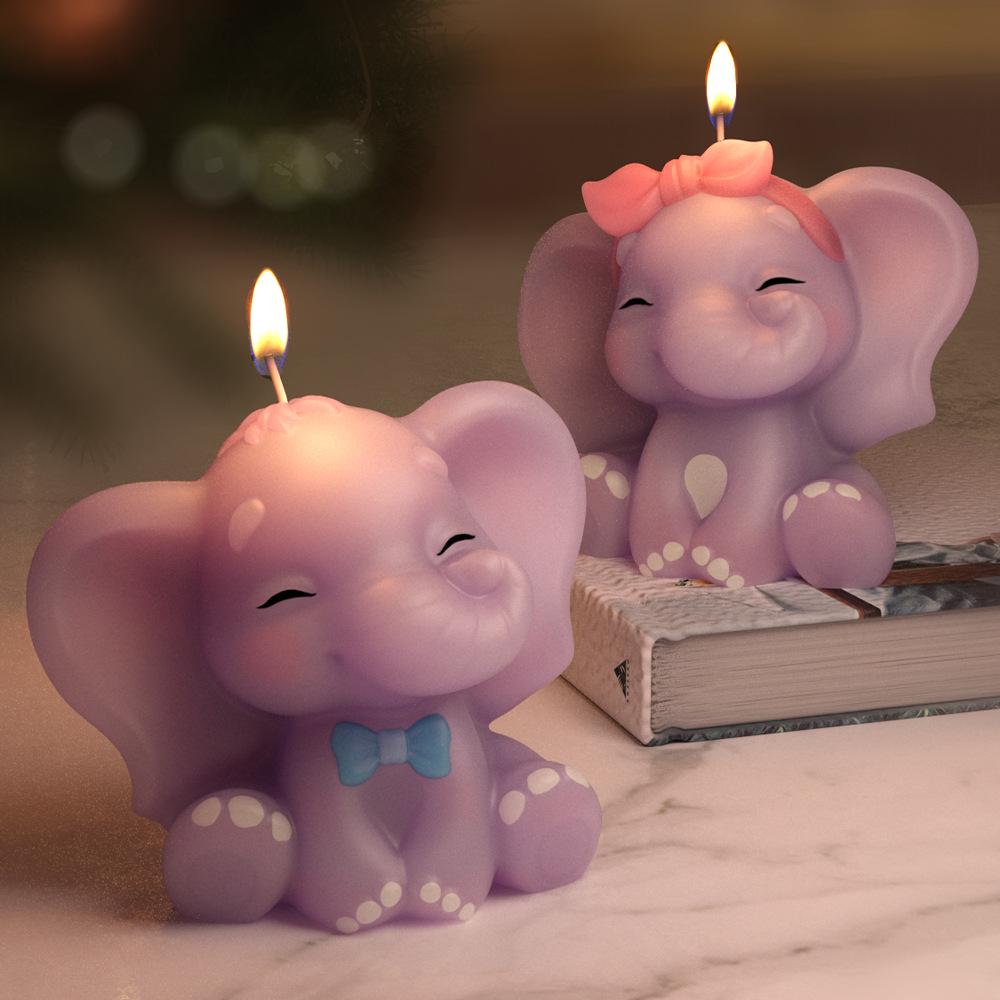 3D Большая форма для свечи в виде слоненка из силикона для DIY, сувениров для вечеринок и домашнего декора