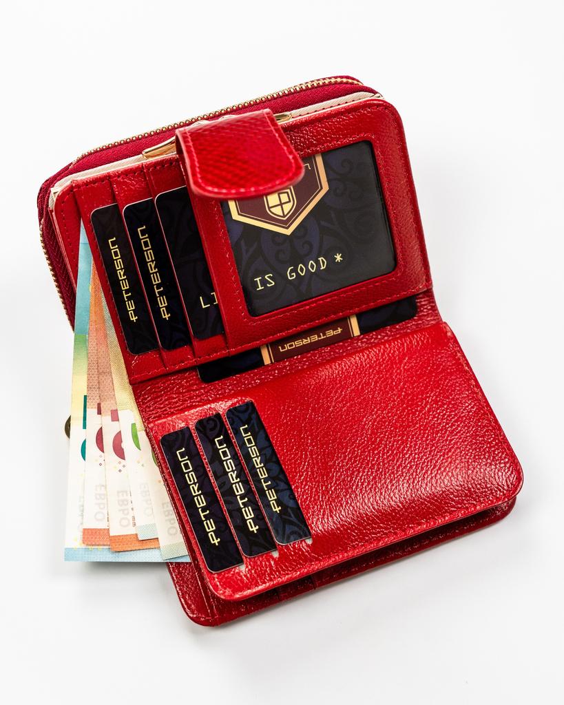 Женский кожаный кошелек PTN 425214-DSL-6150 Красный