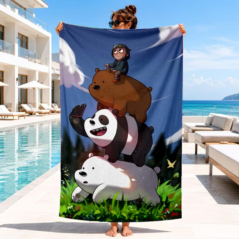 Nightly Friends bears Adventure Beach Towel, Microfiber Beach Towel, Perfect For Pool, Beach, Travel, Home Decor Beach Party Fan gifts