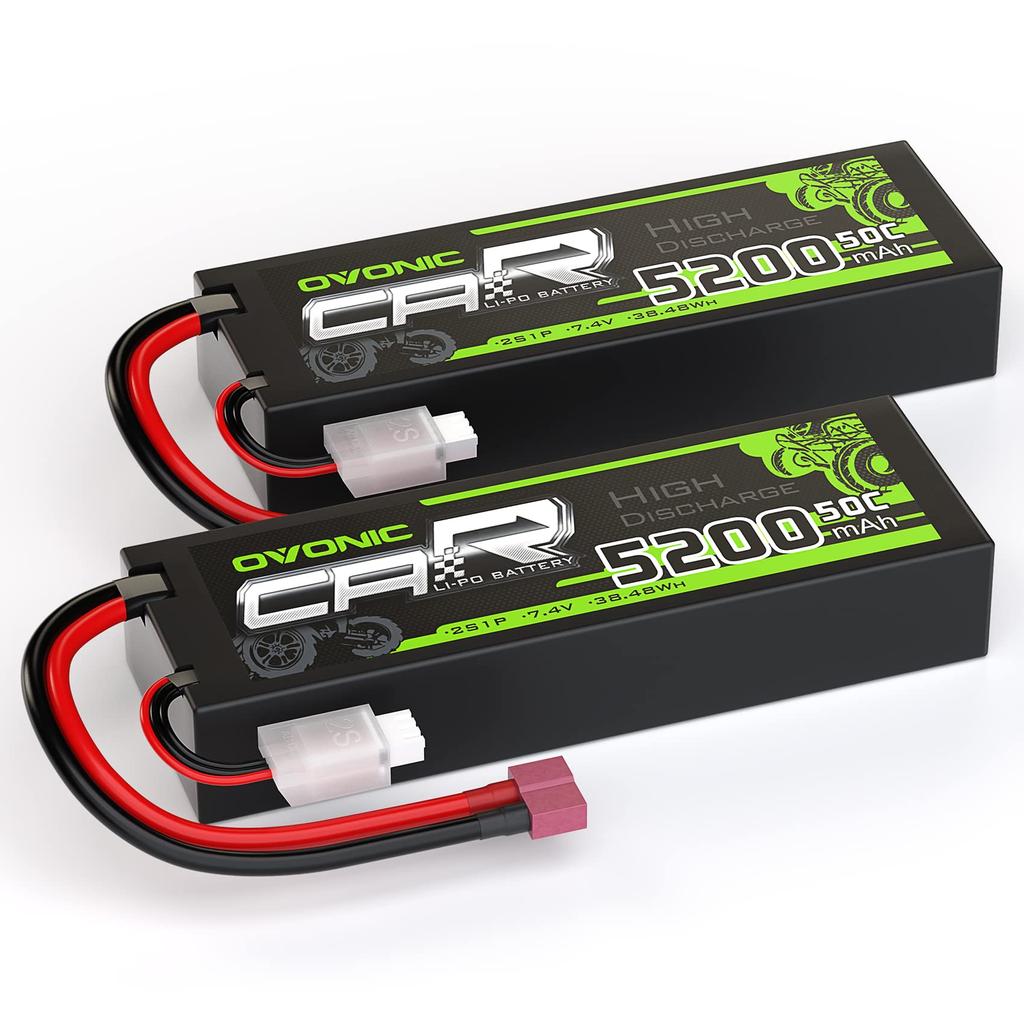 Аккумулятор OVONIC 7.4V LiPo 5200mAh 2S 50C литий-полимерный с разъемом Deans T для различных радиоуправляемых автомобилей, CE, MSDS, UN38.3, RoHS, ISO9001, ISO14001 (Набор из