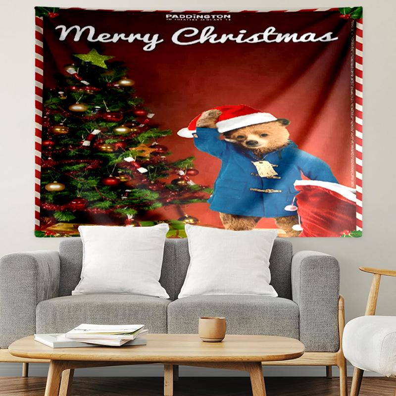 Paddington Bear Print Tapestry, Lightweight Wall Hanging, for Bedroom, Dorm, Living Room, Home Art Decor, Birthday Christmas Gift for Friends