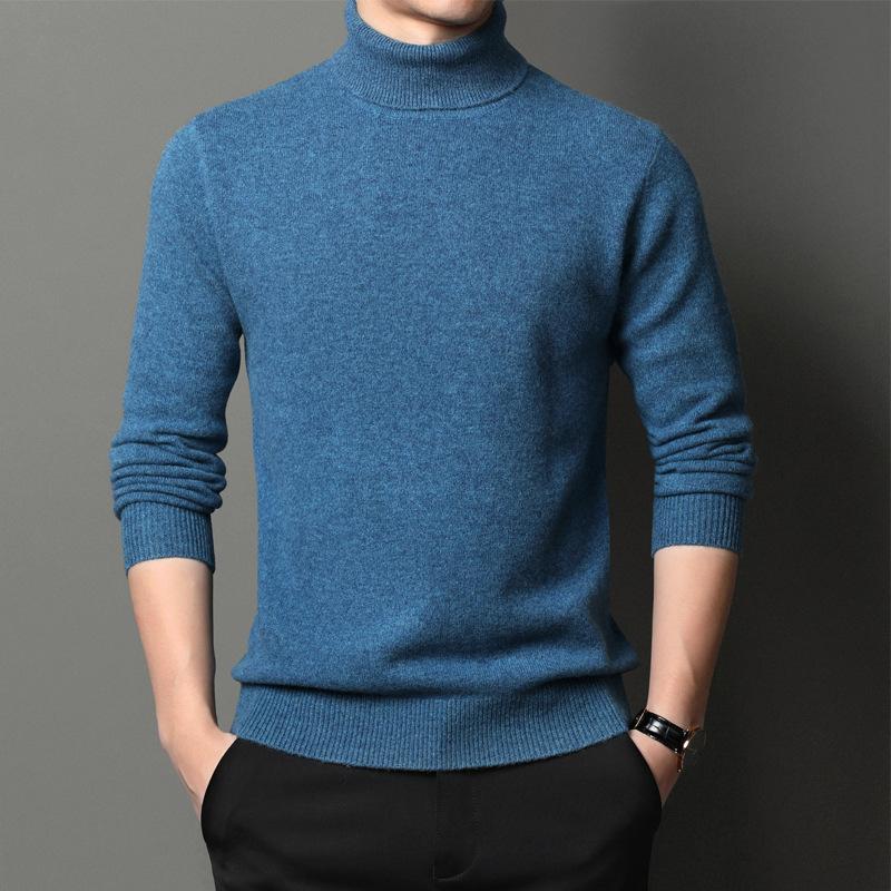 Мужской свитер, теплый и удобный пуловер с длинными рукавами, водолазка, мужская одежда