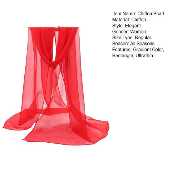 Мягкий шифоновый шарф, солнцезащитный крем, популярная женская шаль градиентного цвета