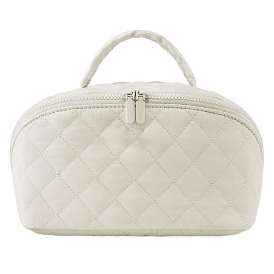 Косметичка женская пухлая стеганая органайзер с непромокаемым внутренним слоем моющаяся косметичка портативная дорожная сумка для туалетных принадлежностей