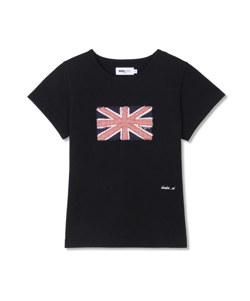 Michikoleondeonkosino Футболка с пэчворком Union Jack Черная