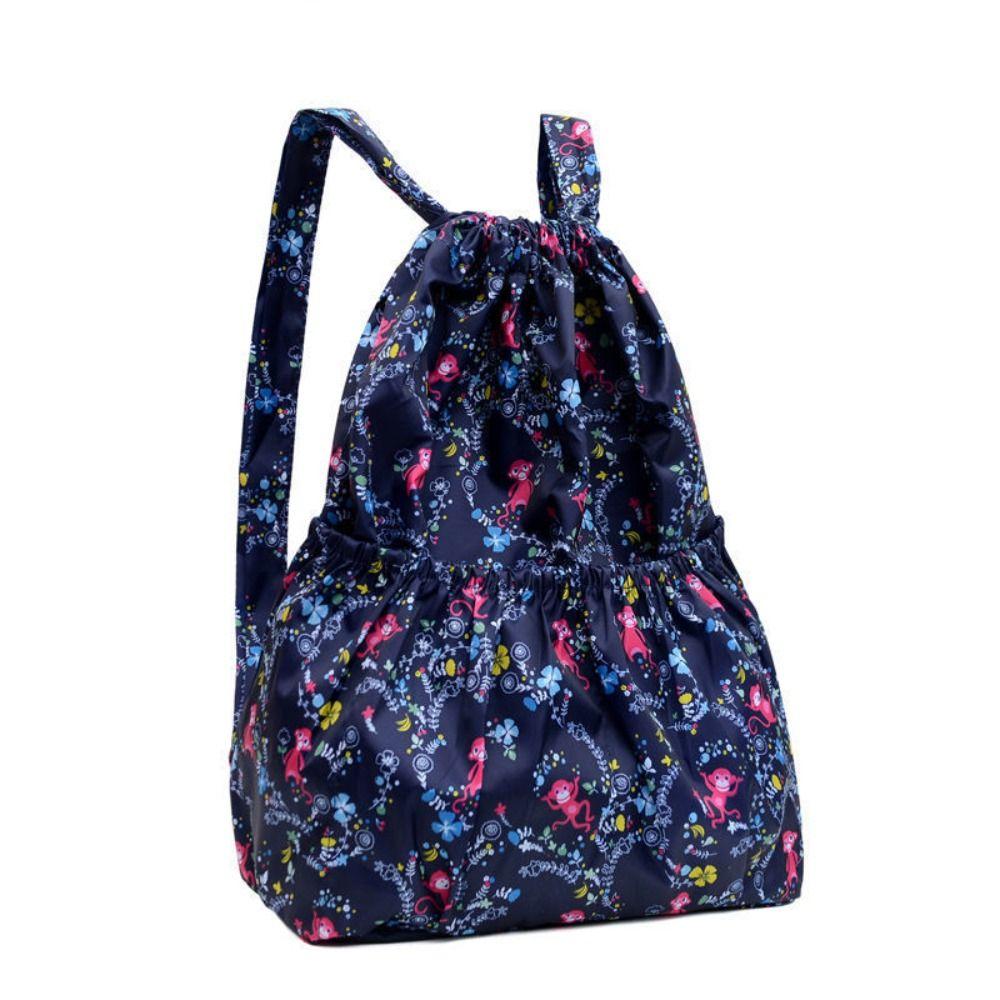 Универсальная сумка-мешок с цветочным принтом, водонепроницаемый рюкзак большой вместимости, спортивная, складная, портативная, сумка для покупок, для девочек-подростков