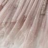 Women Irregular Tulle Tutu Skirt Casual Shiny Star Sequin Elastic Mesh Princess Skirt for Streetwear