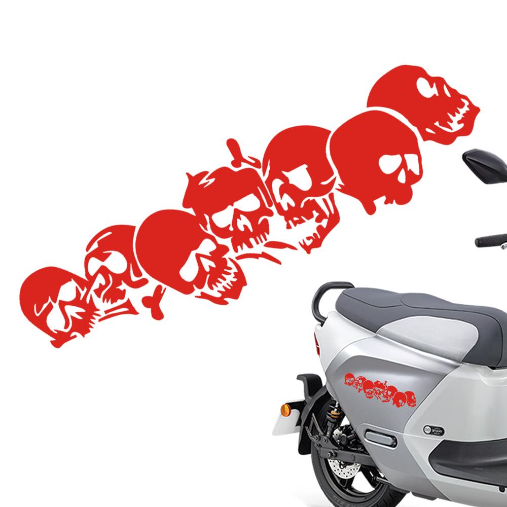 Наклейки с изображением черепа на мотоцикле, светоотражающие наклейки на автомобиль на Хэллоуин, устойчивые к царапинам, крутые наклейки на автомобиль, ужасные наклейки на мотоцикл для поездок на работу