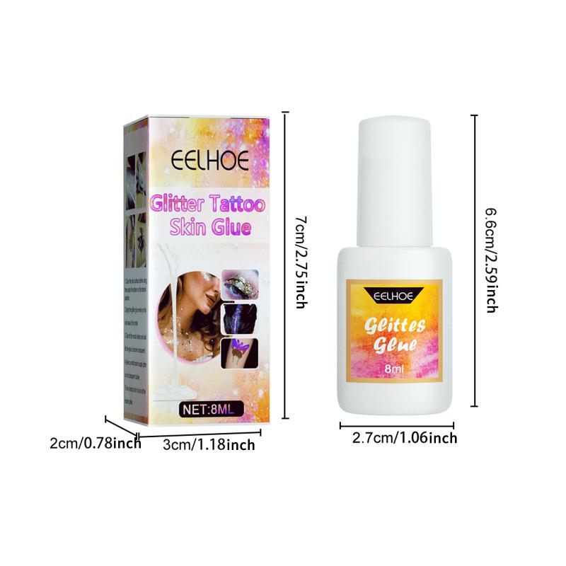 Body Art Glitter Tattoo Glue 8ML Safe Adhesive Gel for DIY Face and Body Makeup Party Use