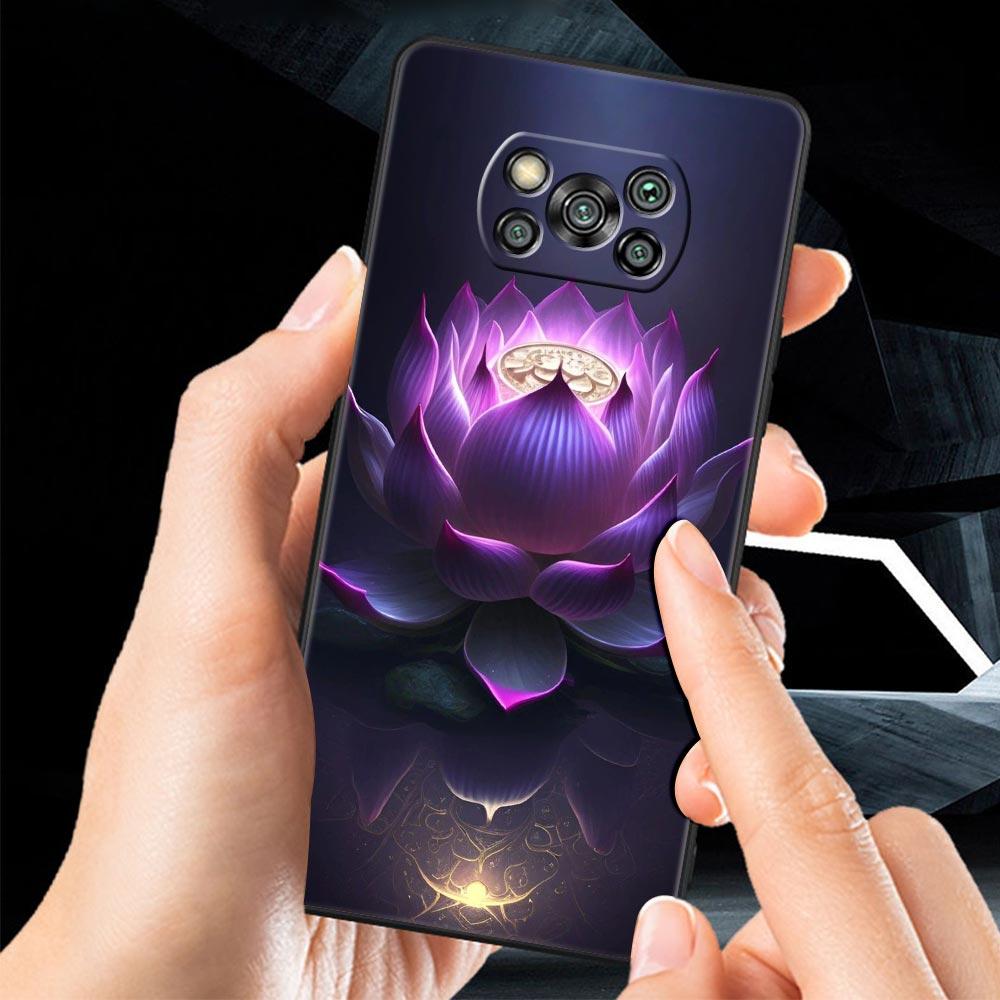 Чехол для телефона для Xiaomi Poco F7 F6 F5 F4 F3 X7 X6 X5 X4 X3 NFC M4 C51 C55 GT 5G Мягкий ТПУ Чехол Capas Цветок Лотоса Fundas Coque Сумка