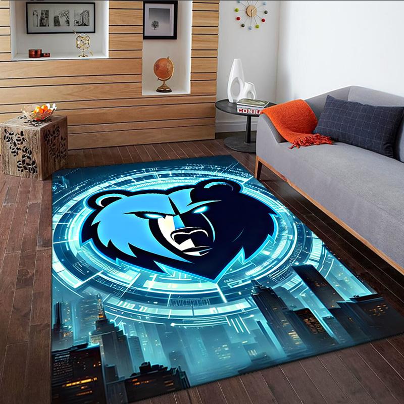 City Grizzlies Bear Logo Carpet, Kitchen Rugs, Yoga Mat, Non-Slip Mats, Rug for Bathroom, Living Room bedroom, Camping Rugs Christmas Gift