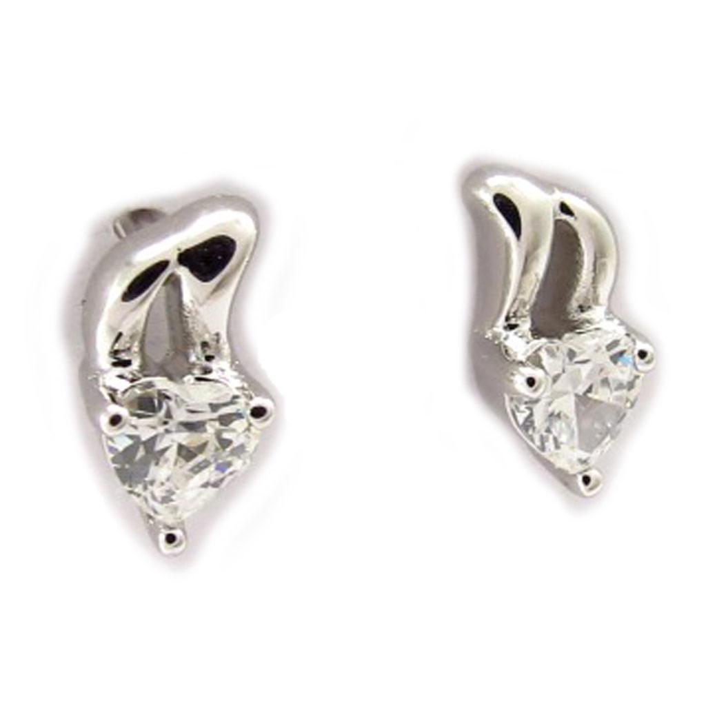 Les Trésors De Lily [K4672] - White 'Love' Silver Earrings