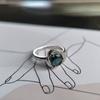 Silver Ring with London Blue Topaz 1.091ct, Cubic Zirconias, Item Weight 3.05 Gr (2178026)