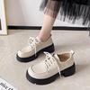 Fashion College Style Loafers Women British Style Thick-soled Leather Shoes 2024 Casual Lace Up Oxford Shoes Female Vintage Lolita Shoes