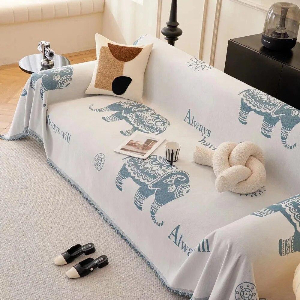 Printed Sofa Cover Blanket for All Seasons All-inclusive Sofa Towel Chenille Cover Living Room Anti-cat Scratch Sofa Cover