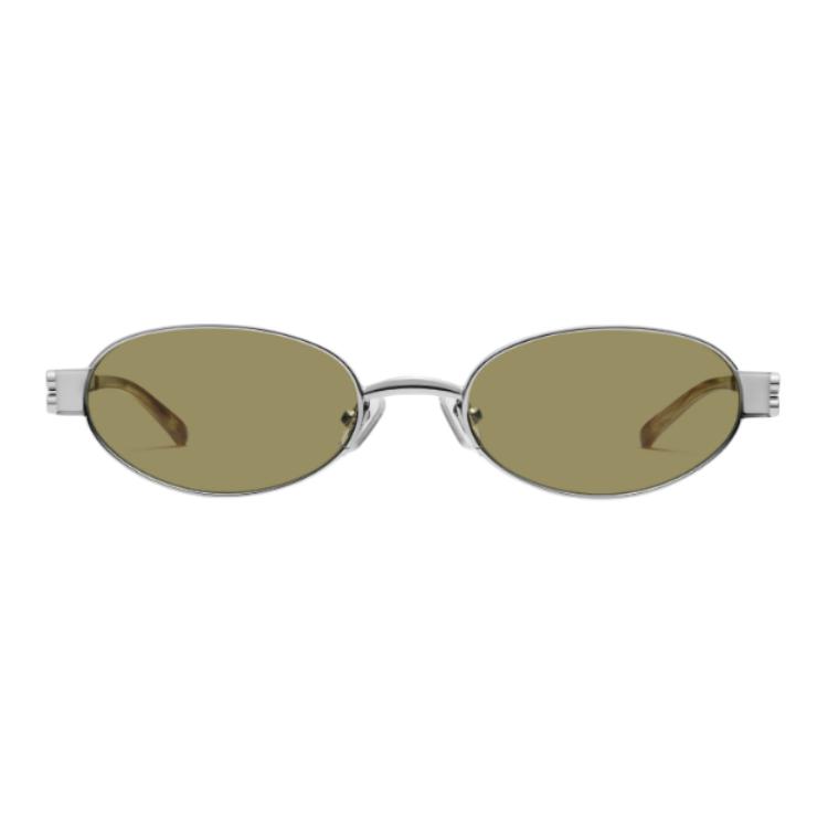 Gentle Monster Logo Metal Oval Sunglasses Unisex sunglasses Silver CALI02-BR