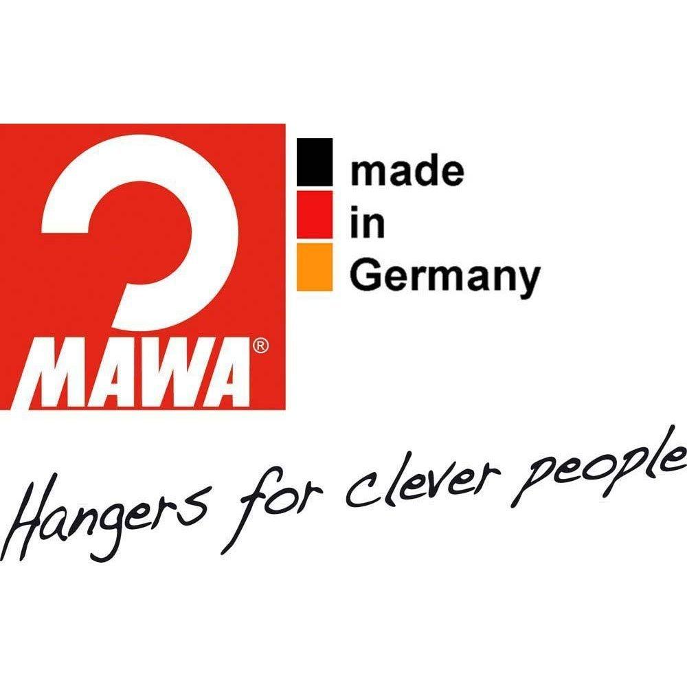 MAWA Hangers for Long and Scarves KH35U of Non-Slip Trousers, Skirts, - Single, White, (Set 10)