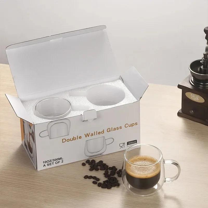 Термостойкая стеклянная кружка с двойными стенками для пива, кофе, набор кружек ручной работы, пивной стакан, кружка для чая, виски, прозрачная посуда для напитков, кружка ручной работы